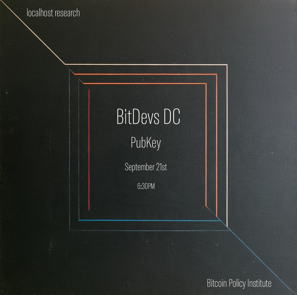 BitDevs DC at PubKey, September 21 at 6:30 PM